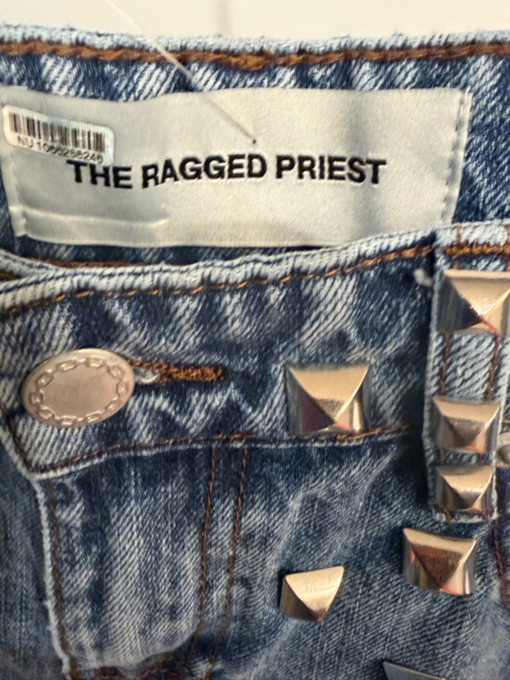 The Ragged Priest Light Blue Studded Wide-Leg Jeans 🔥 Size 25 - Picture 5 of 5